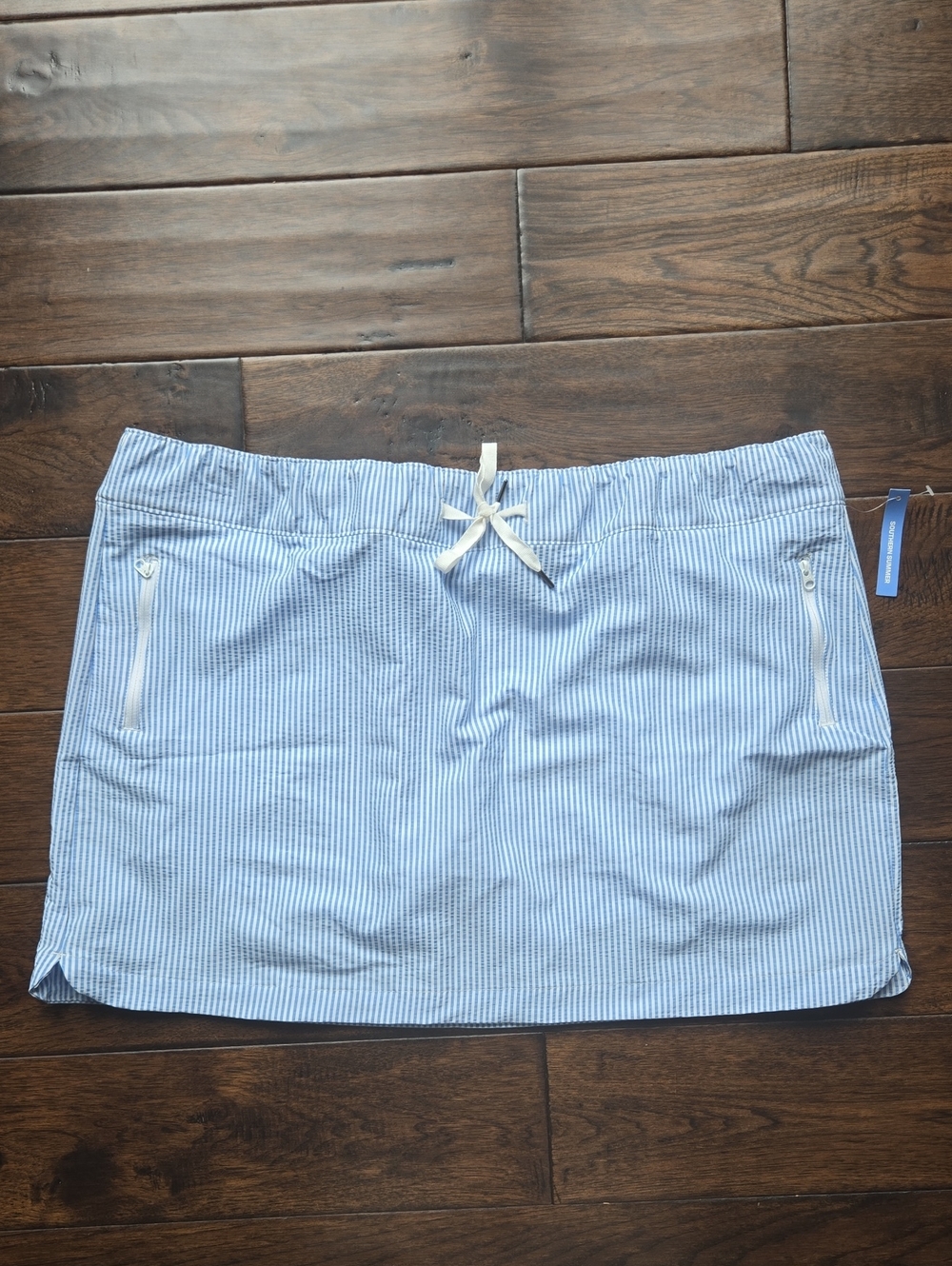 NWT Magellan Blue Striped Women's Skort with Drawstring